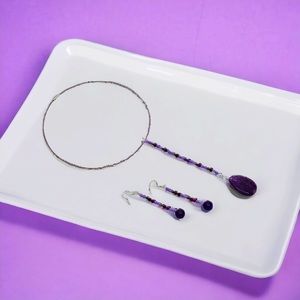 Amethyst choker jewelry set